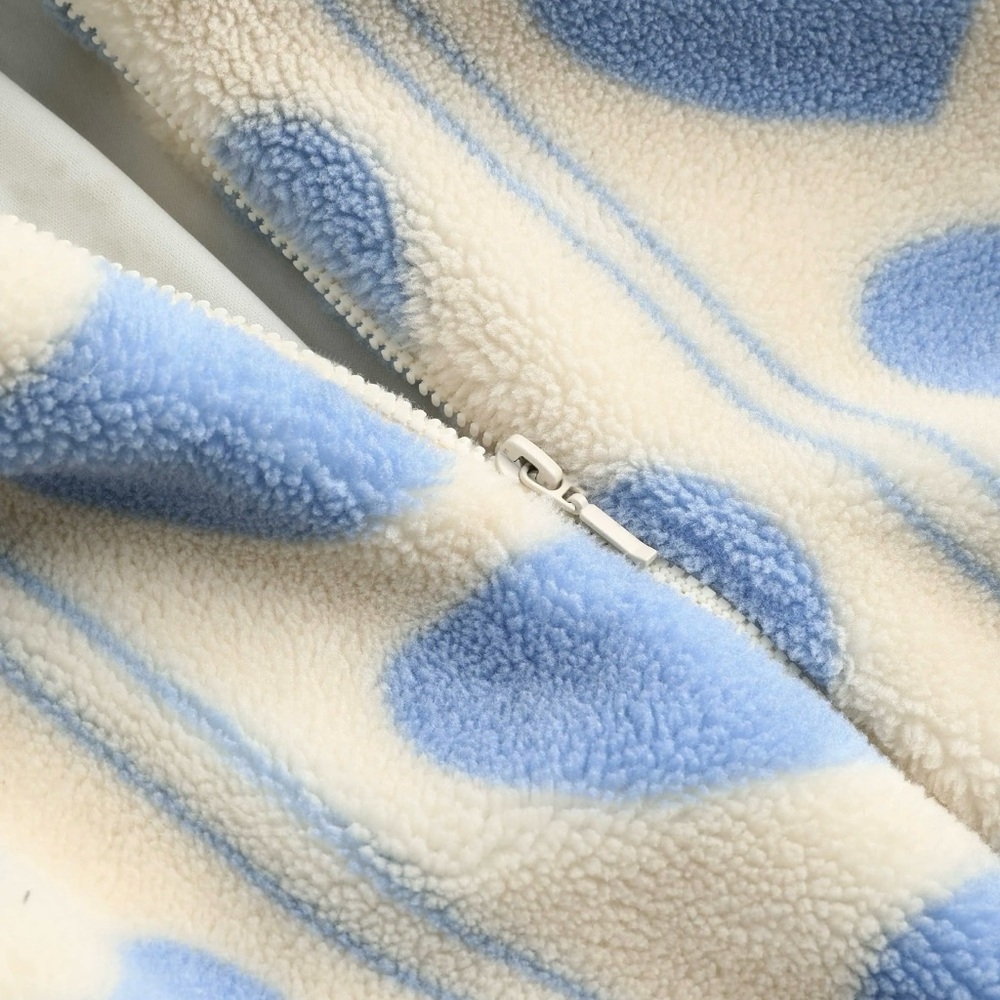 Cider Blue Heart Print Fleece Zip Jacket – Size 4 – Excellent Condition - Picture 3 of 5
